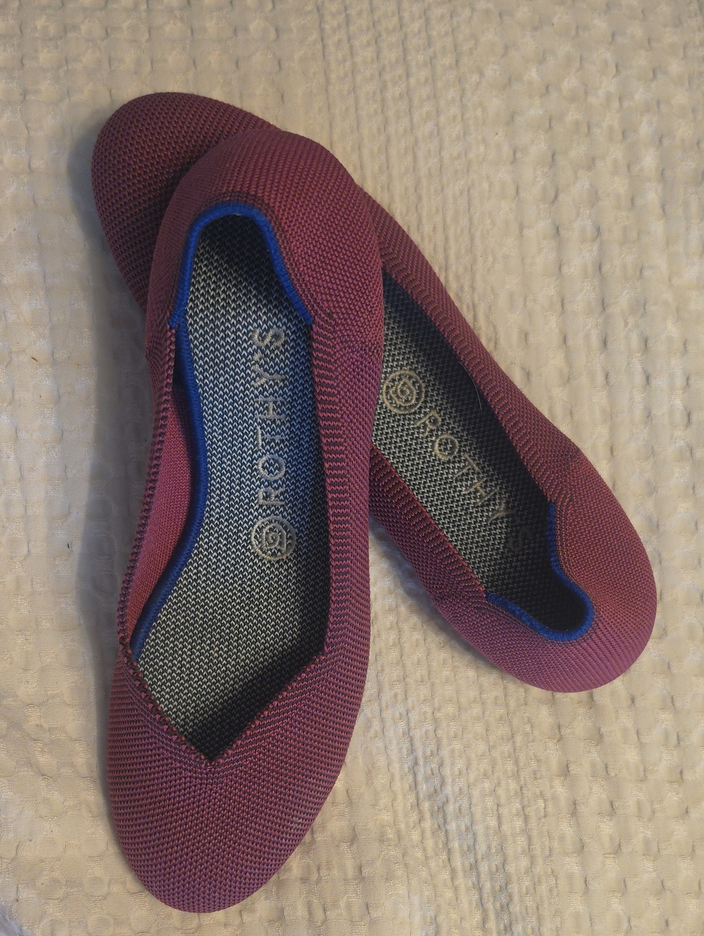 Rothy's Women's Slip-On Mesh Flats in Wine